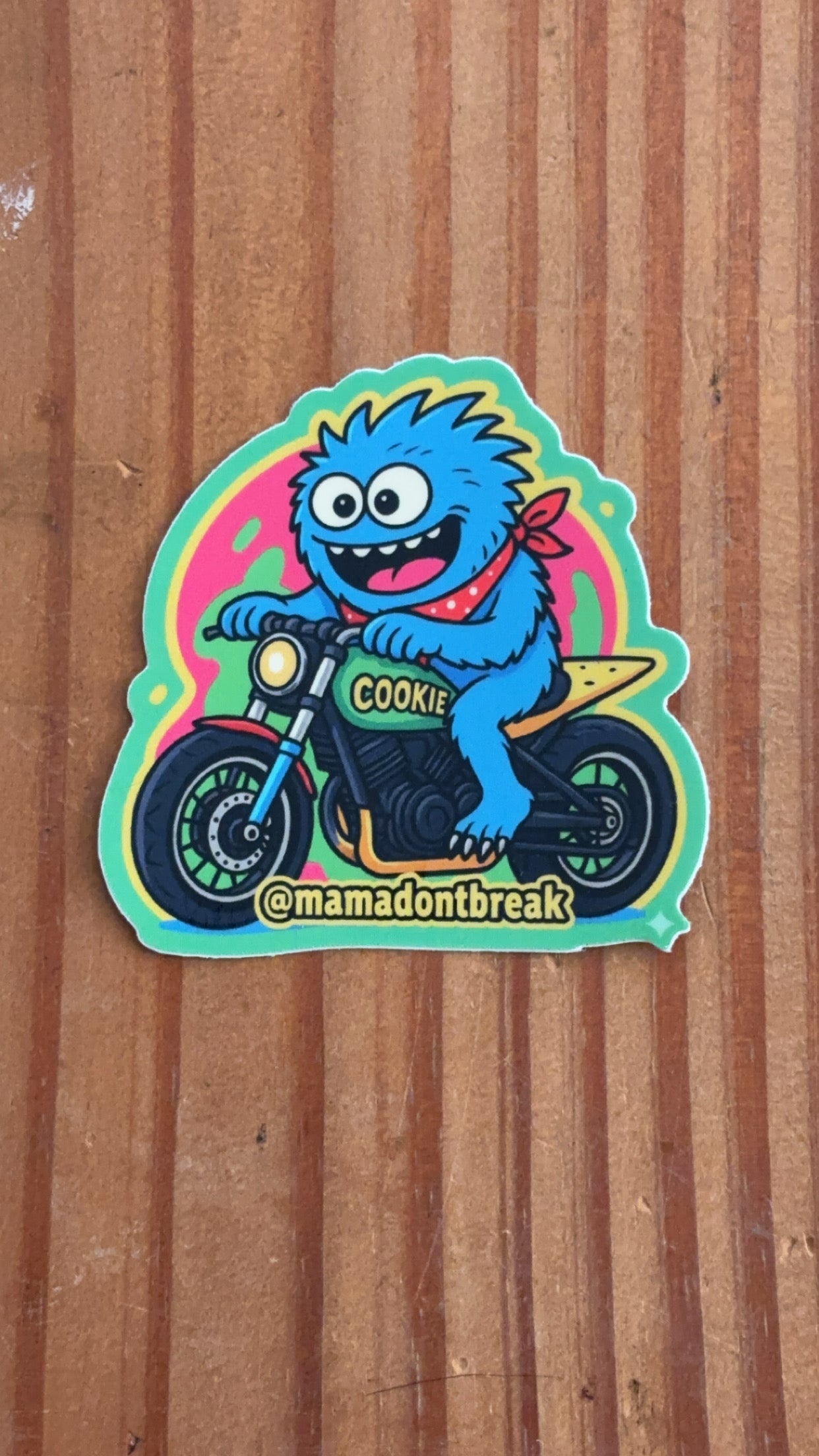 Cookie Moto Monster Sticker