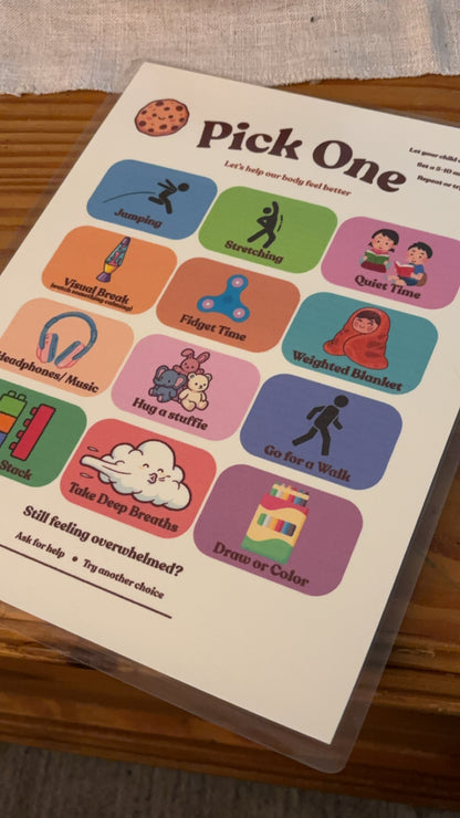 Cookie’s Calm Down Menu