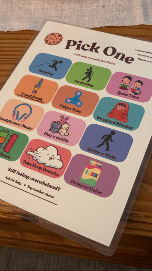 Cookie’s Calm Down Menu